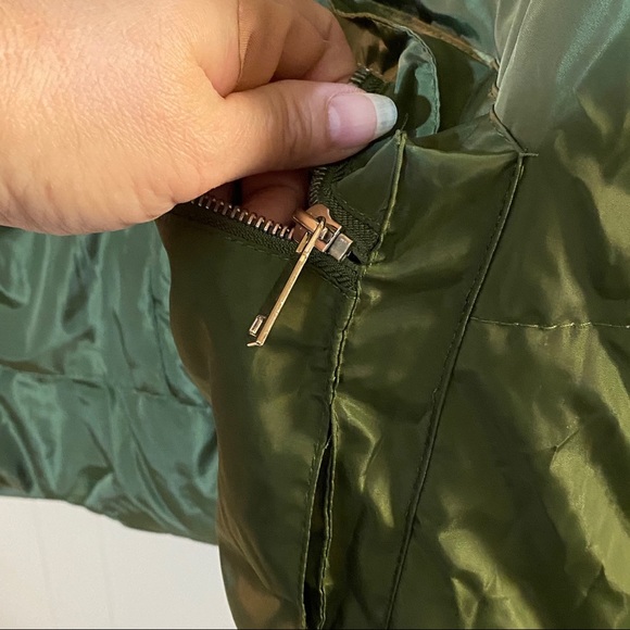 NWT Plus size 3X Olive. Military Green Puffer Coat Sherpa Hooded large p… - Picture 6 of 16